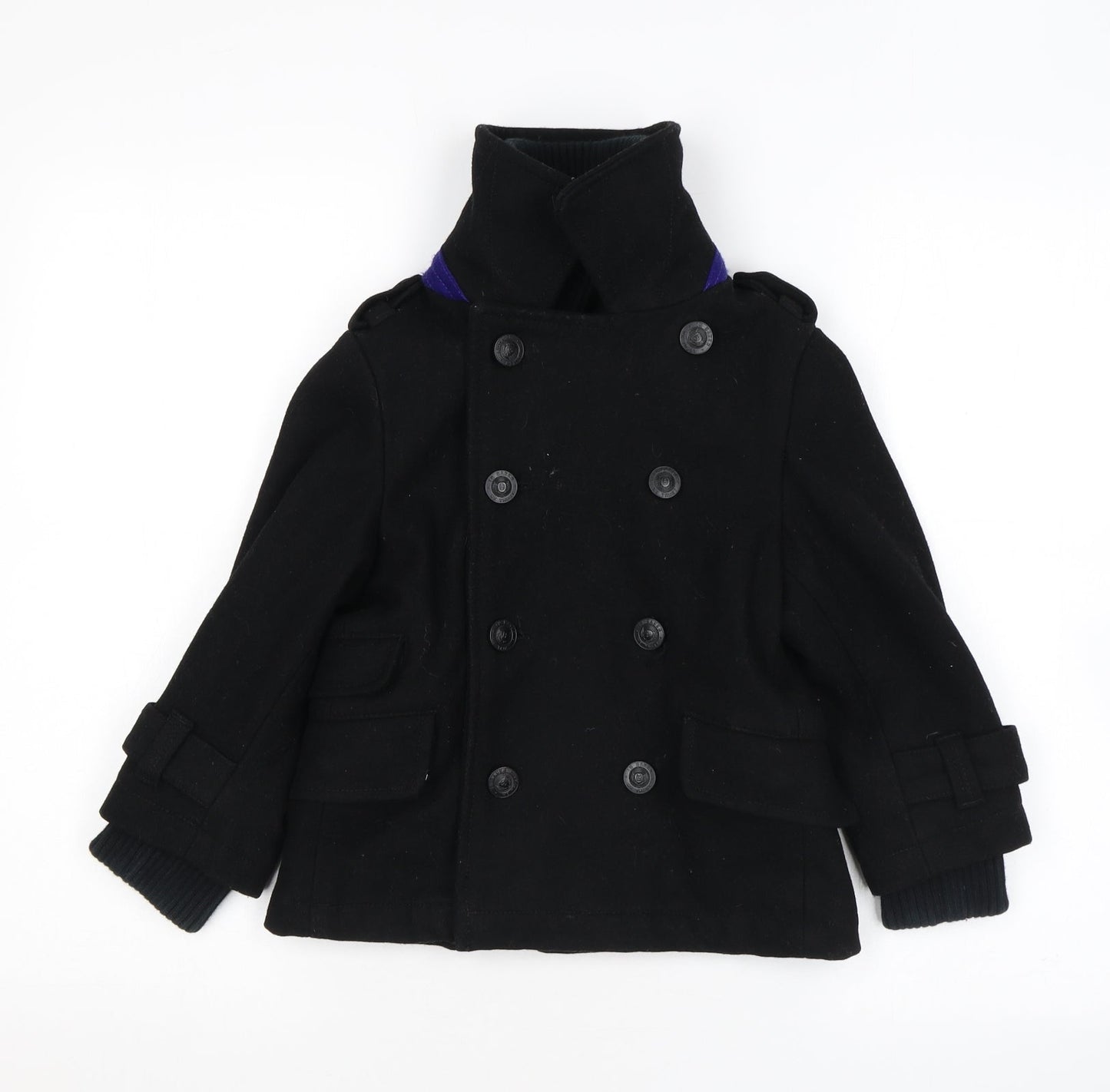 Baker Girls Black Overcoat Coat Size 6 Years Zip