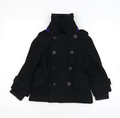 Baker Girls Black Overcoat Coat Size 6 Years Zip