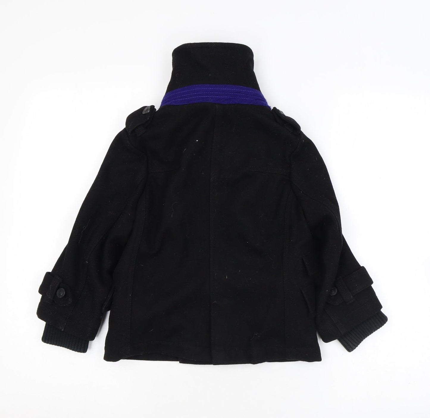 Baker Girls Black Overcoat Coat Size 6 Years Zip