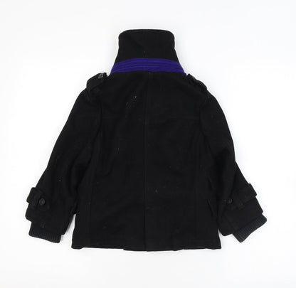 Baker Girls Black Overcoat Coat Size 6 Years Zip