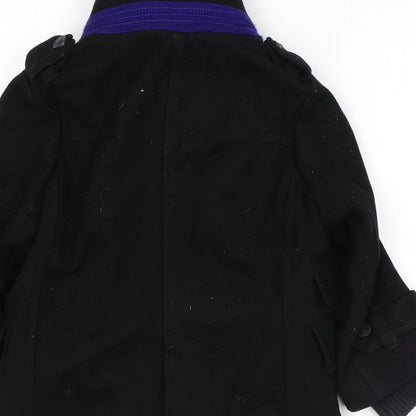 Baker Girls Black Overcoat Coat Size 6 Years Zip