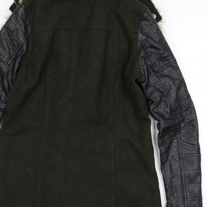 Womens UK Size 6 River Island Green Overcoat