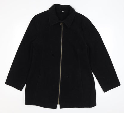 ZETA Womens Black Overcoat Coat Size 10 Zip