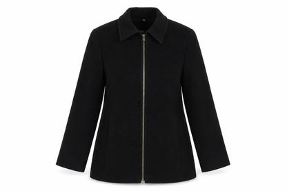 ZETA Womens Black Overcoat Coat Size 10 Zip