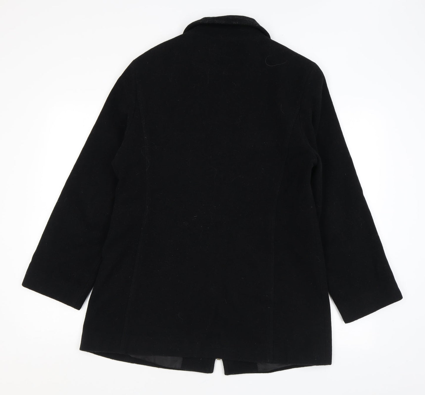 ZETA Womens Black Overcoat Coat Size 10 Zip