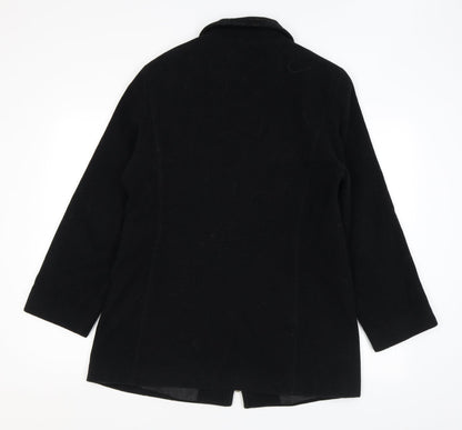 ZETA Womens Black Overcoat Coat Size 10 Zip