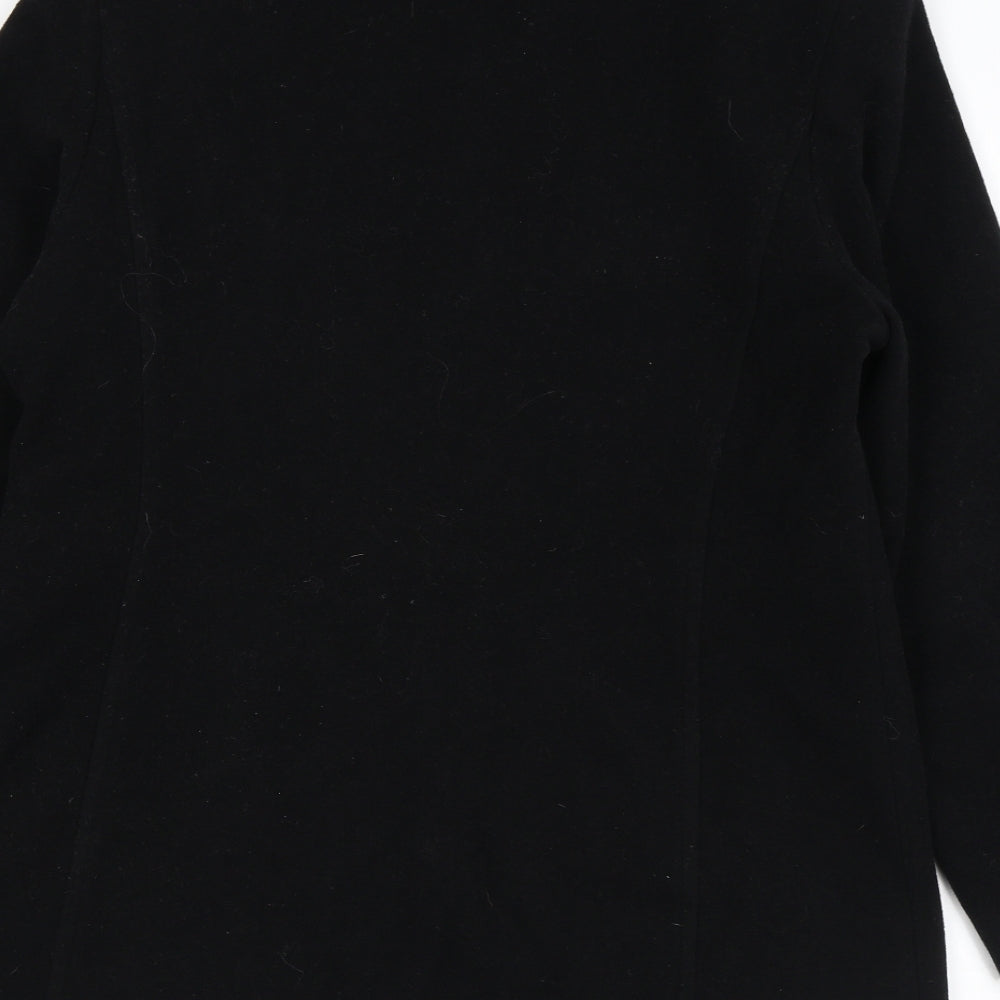 ZETA Womens Black Overcoat Coat Size 10 Zip