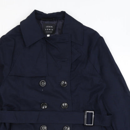 John Lewis Womens Blue Pea Coat Coat Size 10 Buckle - Belted