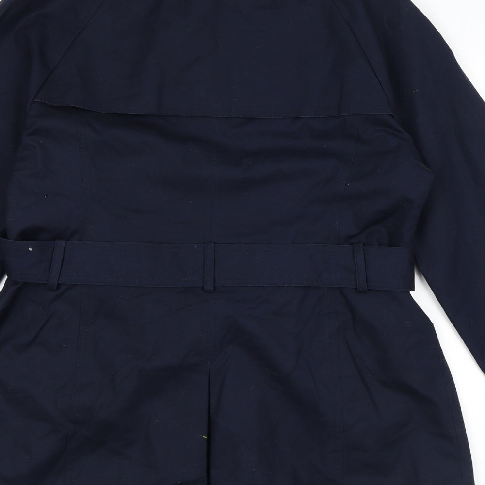 John Lewis Womens Blue Pea Coat Coat Size 10 Buckle - Belted