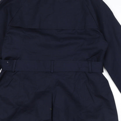 John Lewis Womens Blue Pea Coat Coat Size 10 Buckle - Belted