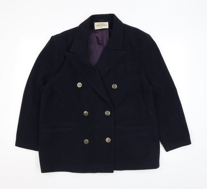 Womens UK Size 16 Anne Brooks Black Overcoat