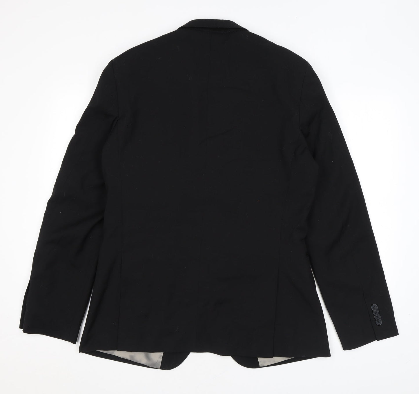 Topman Mens Black Polyester Jacket Suit Jacket Size 40 Regular