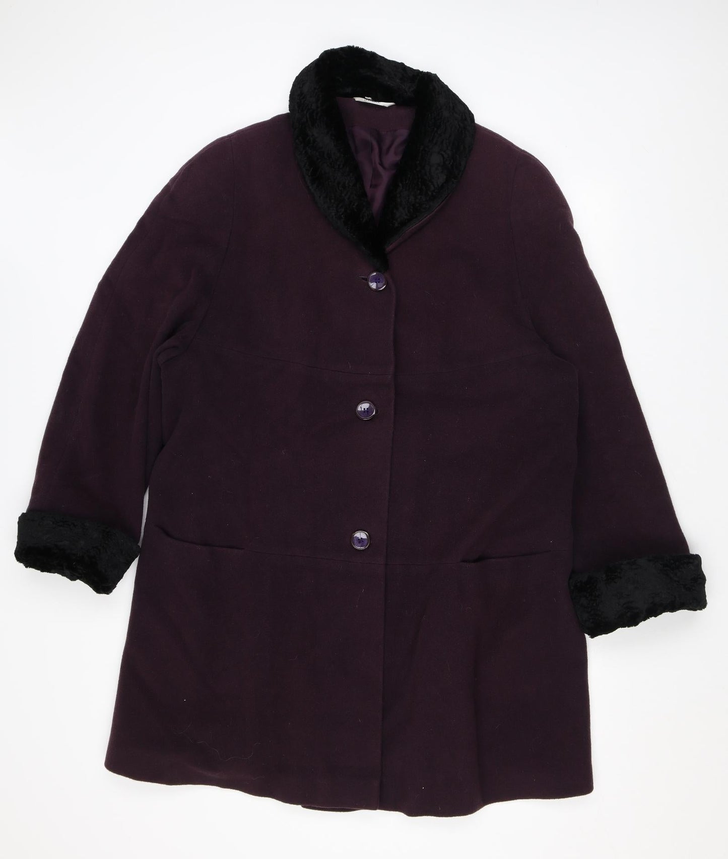 Womens UK Size 16 NuAge Purple Overcoat