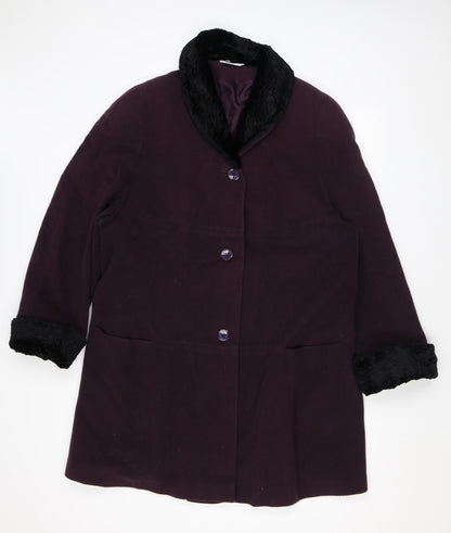 Womens UK Size 16 NuAge Purple Overcoat