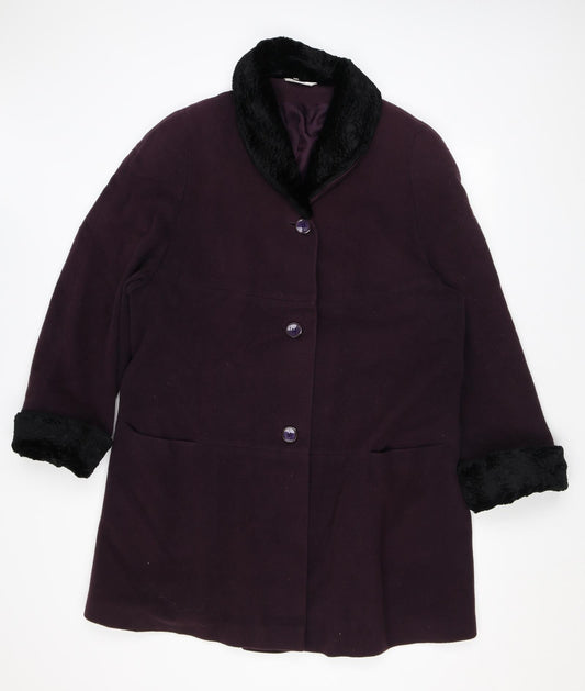 Womens UK Size 16 NuAge Purple Overcoat