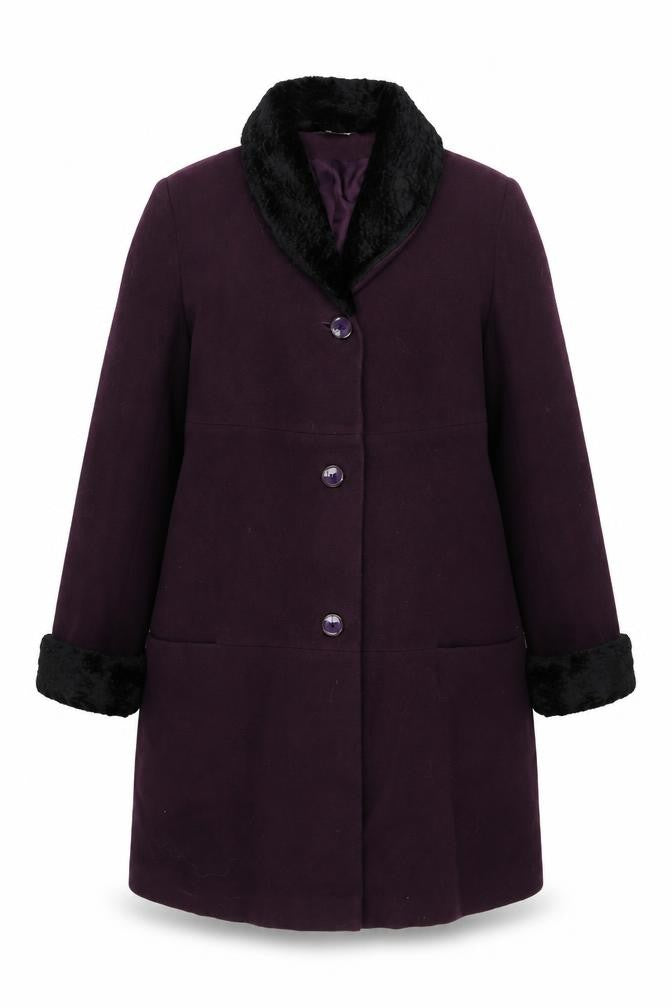 Womens UK Size 16 NuAge Purple Overcoat