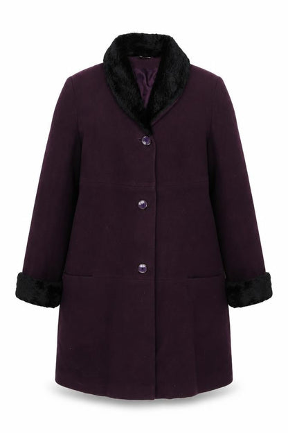 Womens UK Size 16 NuAge Purple Overcoat