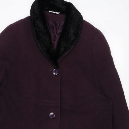 Womens UK Size 16 NuAge Purple Overcoat