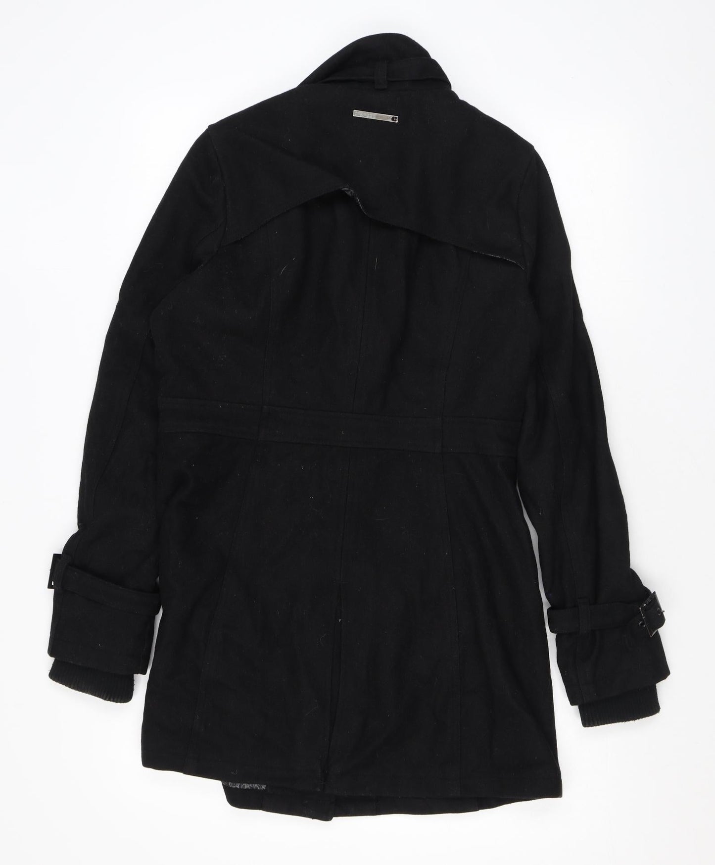 Womens UK Size S Crafted Black Overcoat