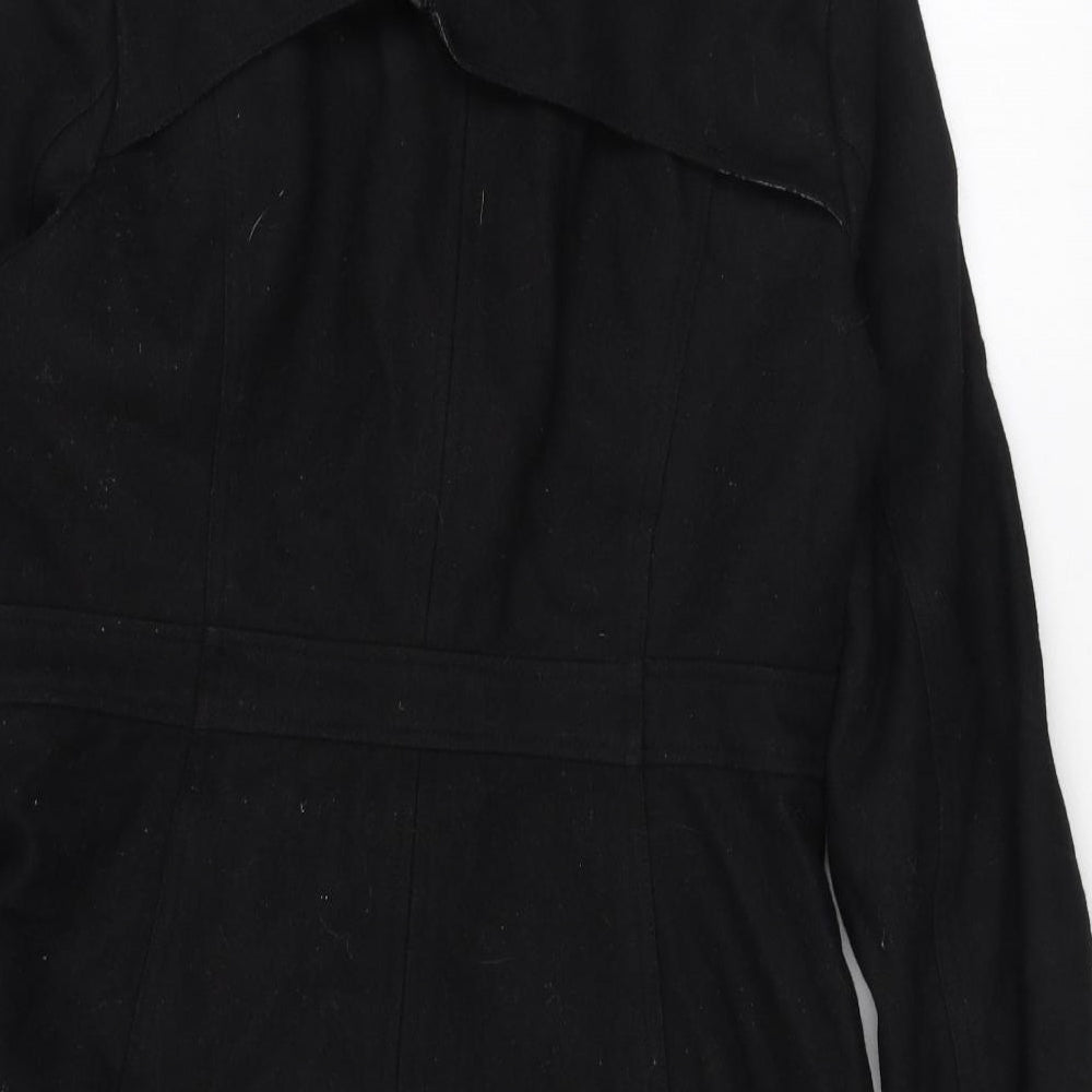 Womens UK Size S Crafted Black Overcoat