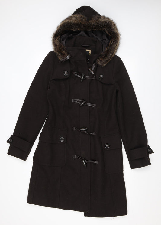 Betty Jackson Womens Brown Overcoat Coat Size 10 Button