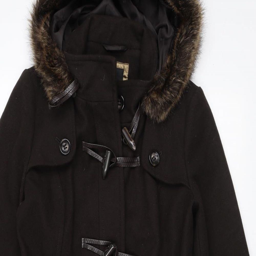 Betty Jackson Womens Brown Overcoat Coat Size 10 Button