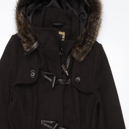 Betty Jackson Womens Brown Overcoat Coat Size 10 Button