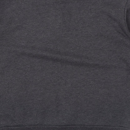 PINK Womens Grey Cotton Pullover Sweatshirt Size L Zip - Logo