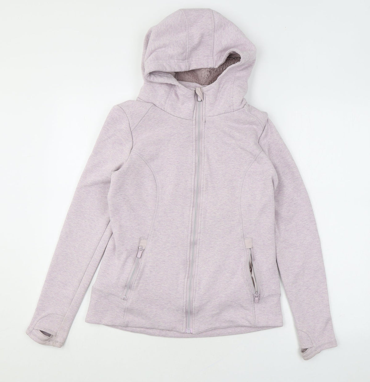 Additional front view of 90 degree women’s pink jacket, size S, zip