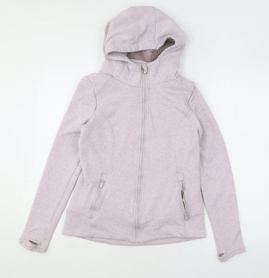 Additional front view of 90 degree women’s pink jacket, size S, zip