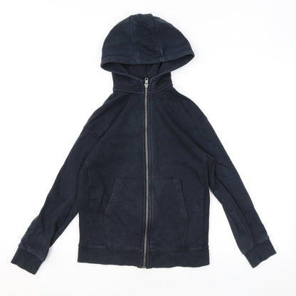 Marks and Spencer Boys Blue Cotton Full Zip Hoodie Size 10-11 Years Zip