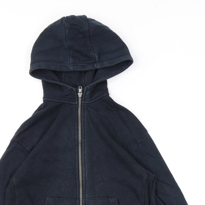 Marks and Spencer Boys Blue Cotton Full Zip Hoodie Size 10-11 Years Zip