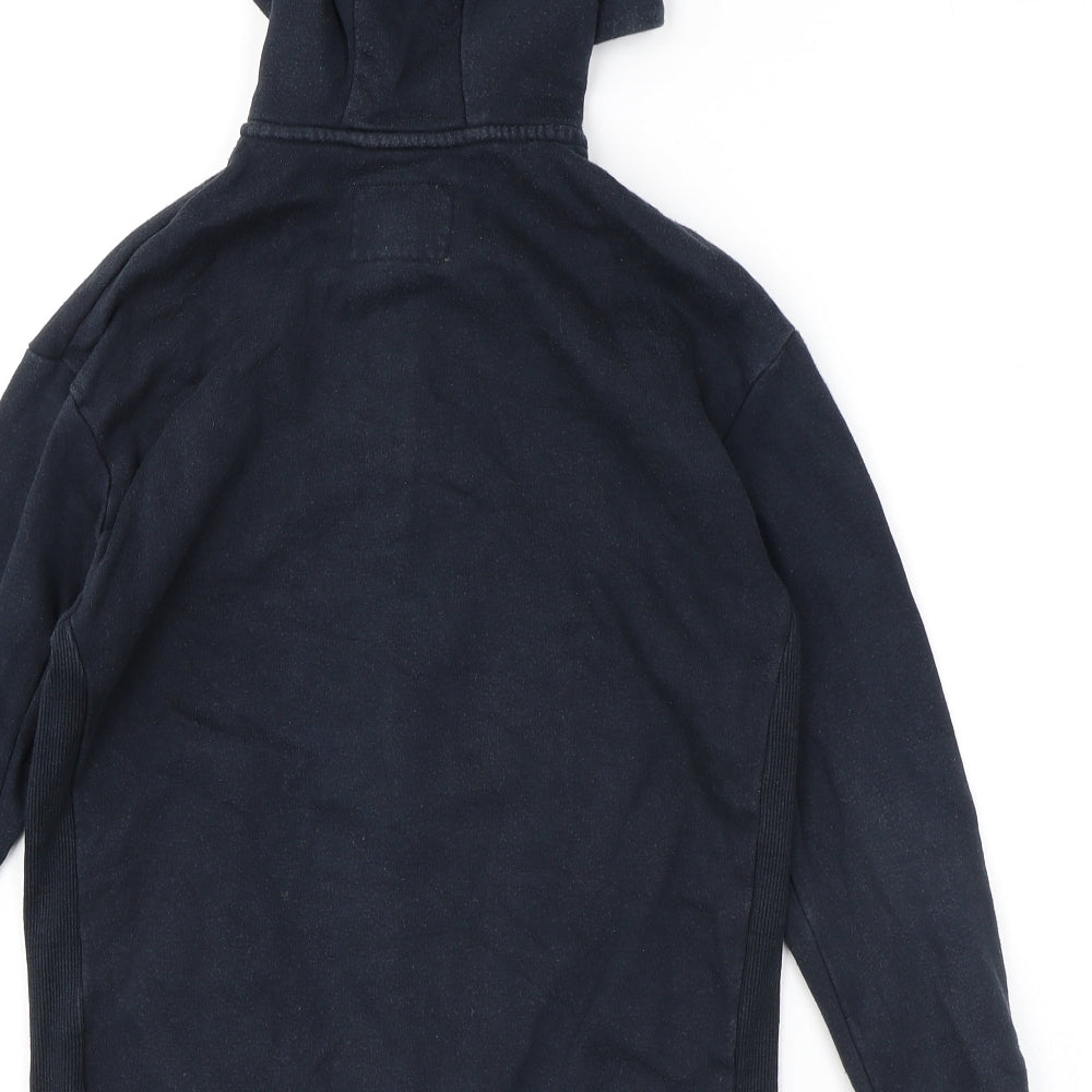 Marks and Spencer Boys Blue Cotton Full Zip Hoodie Size 10-11 Years Zip