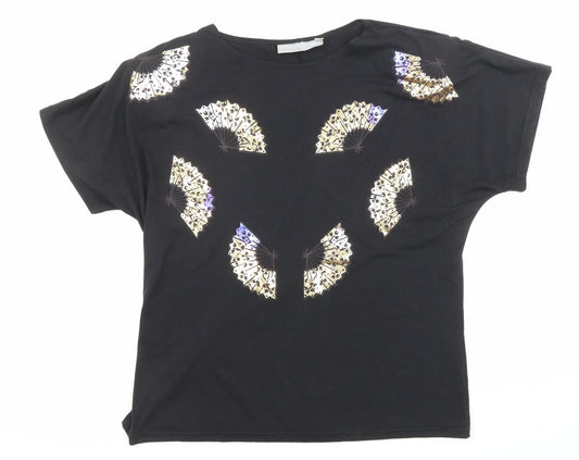 Womens UK Size M Principles Black Basic T-Shirt