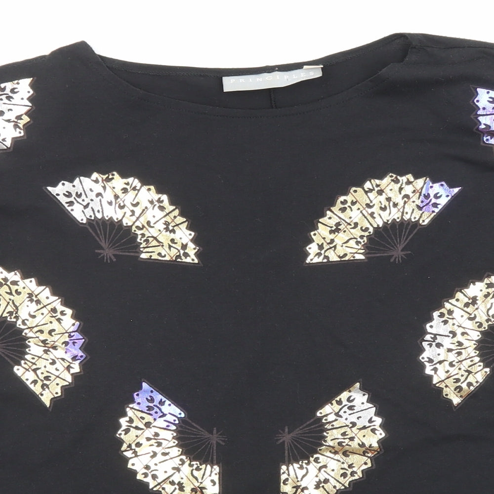 Womens UK Size M Principles Black Basic T-Shirt