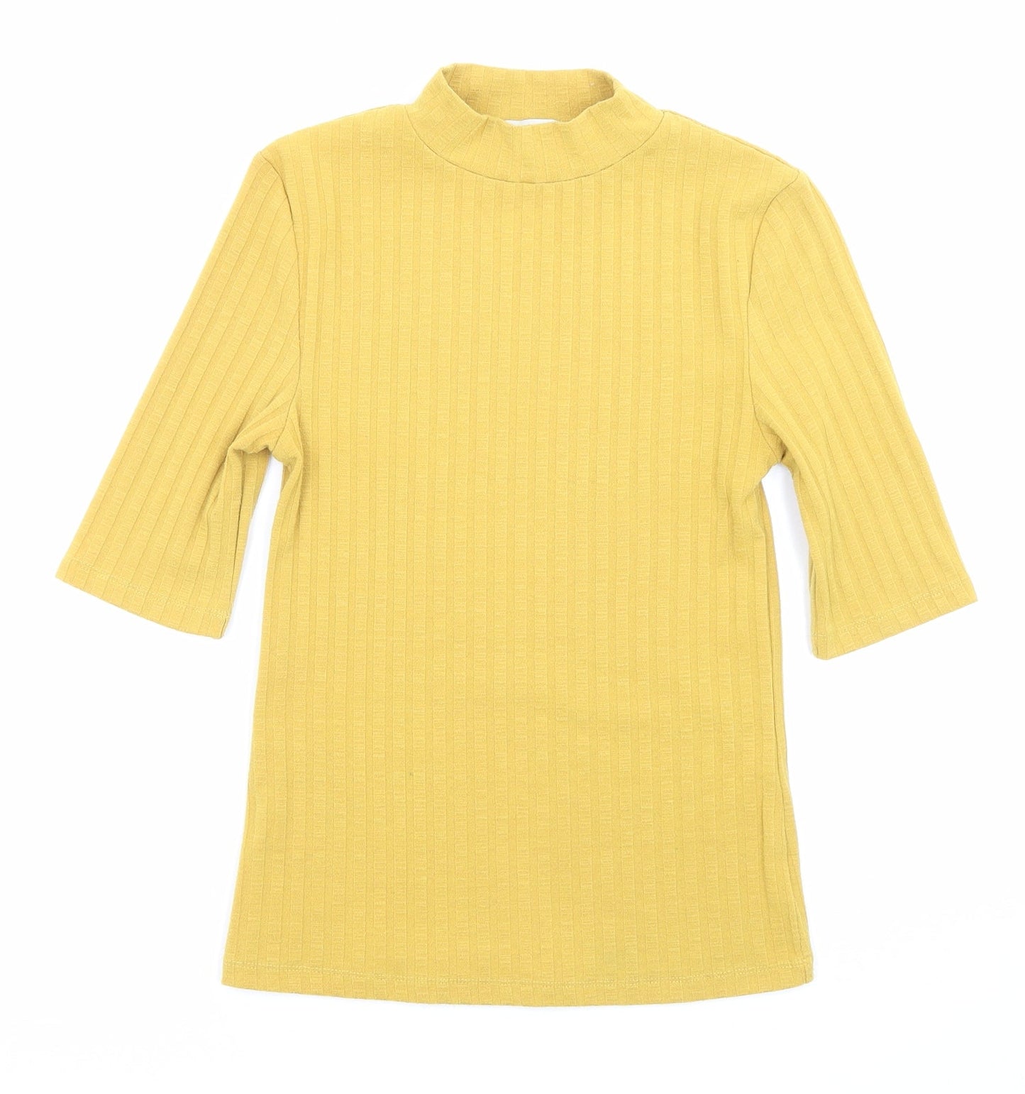 Joy Trent Womens Yellow Polyester Basic T-Shirt Size 8 Halter