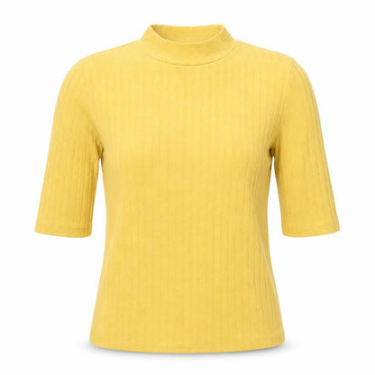 Joy Trent Womens Yellow Polyester Basic T-Shirt Size 8 Halter