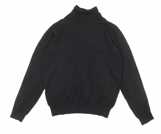 First Avenue Womens Black Roll Neck Viscose Pullover Jumper Size S