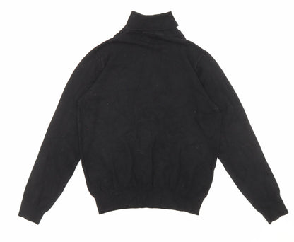 First Avenue Womens Black Roll Neck Viscose Pullover Jumper Size S