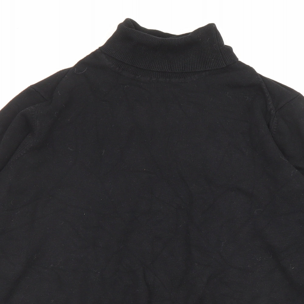 First Avenue Womens Black Roll Neck Viscose Pullover Jumper Size S