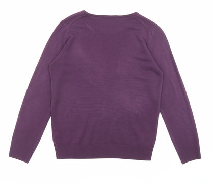Womens UK Size 10 Marks and Spencer Purple Pullover Jumper