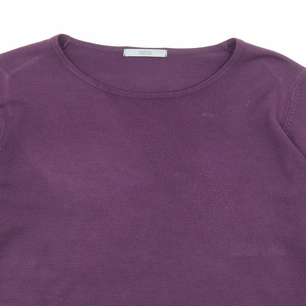 Womens UK Size 10 Marks and Spencer Purple Pullover Jumper