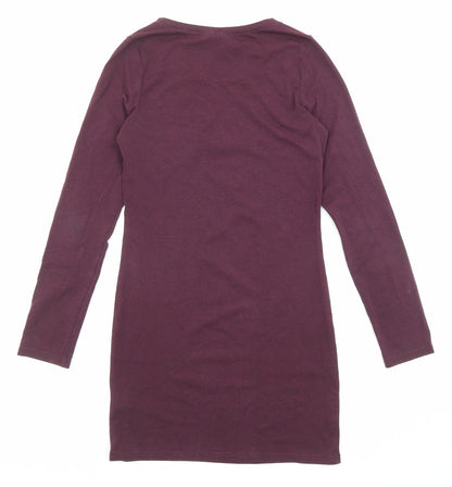 Divided by H&M Womens Purple Polyester Mini Size S Crew Neck Pullover