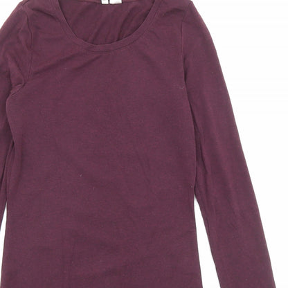 Divided by H&M Womens Purple Polyester Mini Size S Crew Neck Pullover