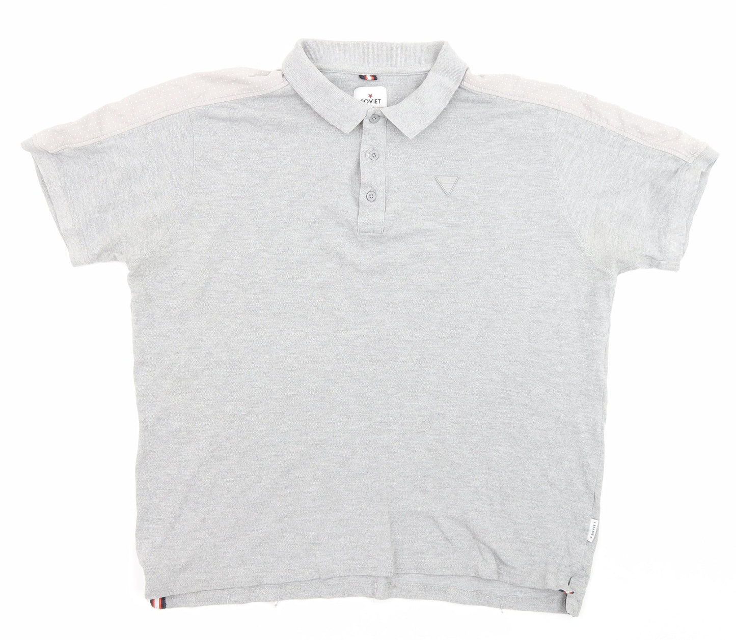 Soviet Mens Grey Cotton Polo Size 2XL Collared Button