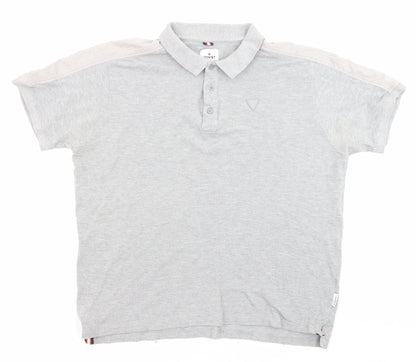 Soviet Mens Grey Cotton Polo Size 2XL Collared Button