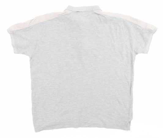 Soviet Mens Grey Cotton Polo Size 2XL Collared Button