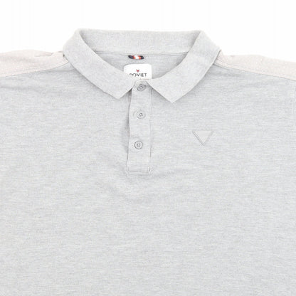 Soviet Mens Grey Cotton Polo Size 2XL Collared Button