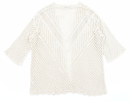 Womens UK Size S NEXT Beige Cardigan Jumper