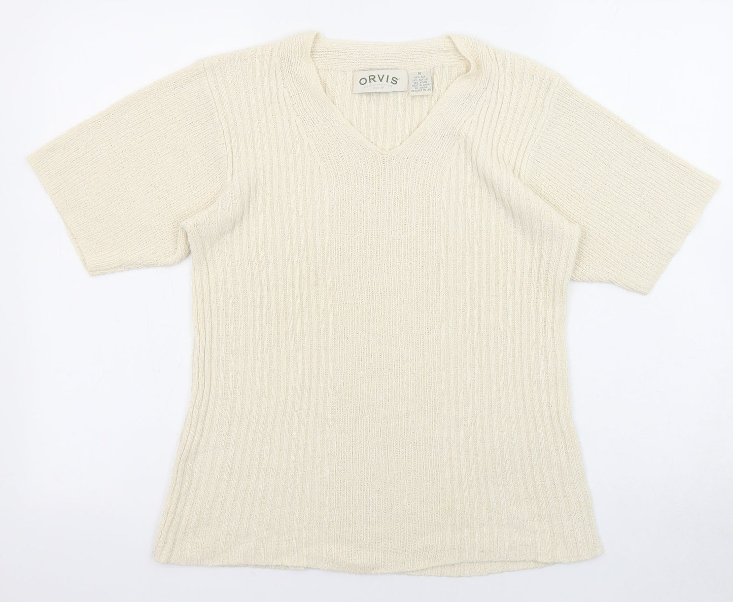Womens UK Size S Orvis Beige Pullover Jumper